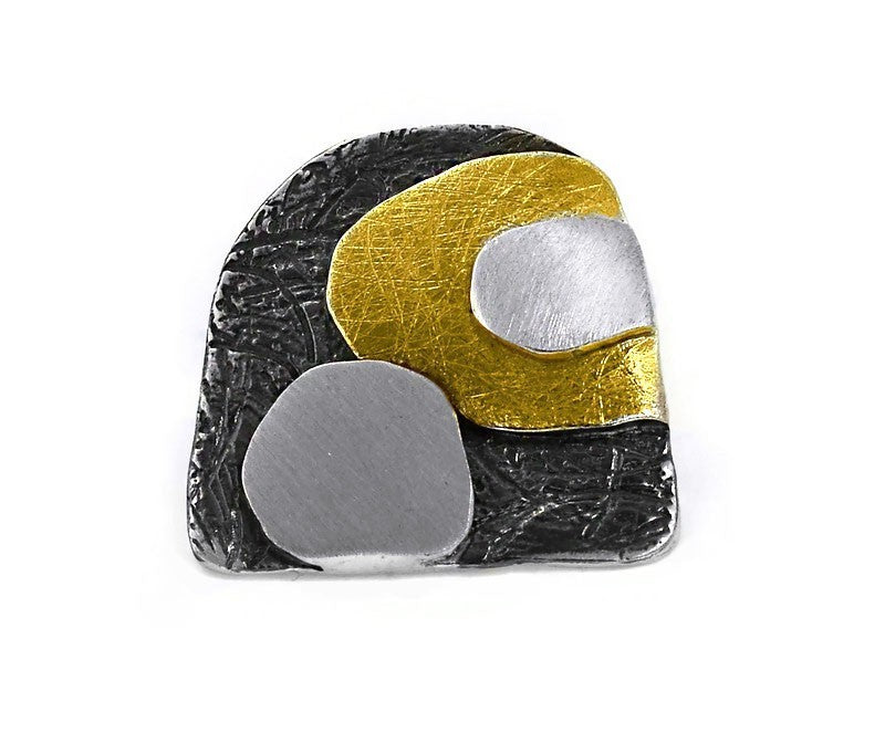 Vergoldeter Anhänger aus oxidiertem Silber
