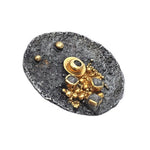 Anhänger aus vergoldetem, oxidiertem Silber mit Diamanten