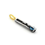 Anhänger aus vergoldetem, oxidiertem Silber mit schweizer Blau topaz