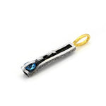 Anhänger aus vergoldetem, oxidiertem Silber mit schweizer Blau topaz