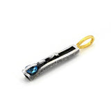 Anhänger aus vergoldetem, oxidiertem Silber mit schweizer Blau topaz