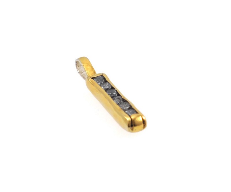 Vergoldeter Silber-Anhänger mit Diamanten