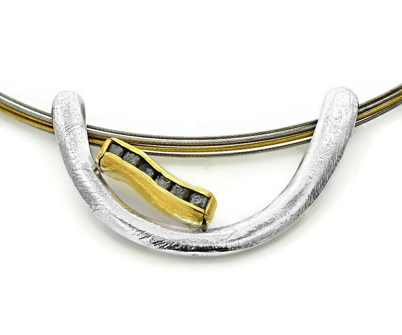 Vergoldeter Silber-Anhänger mit Diamanten