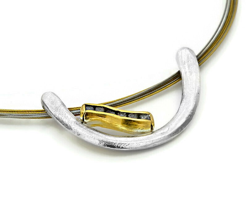 Vergoldeter Silber-Anhänger mit Diamanten