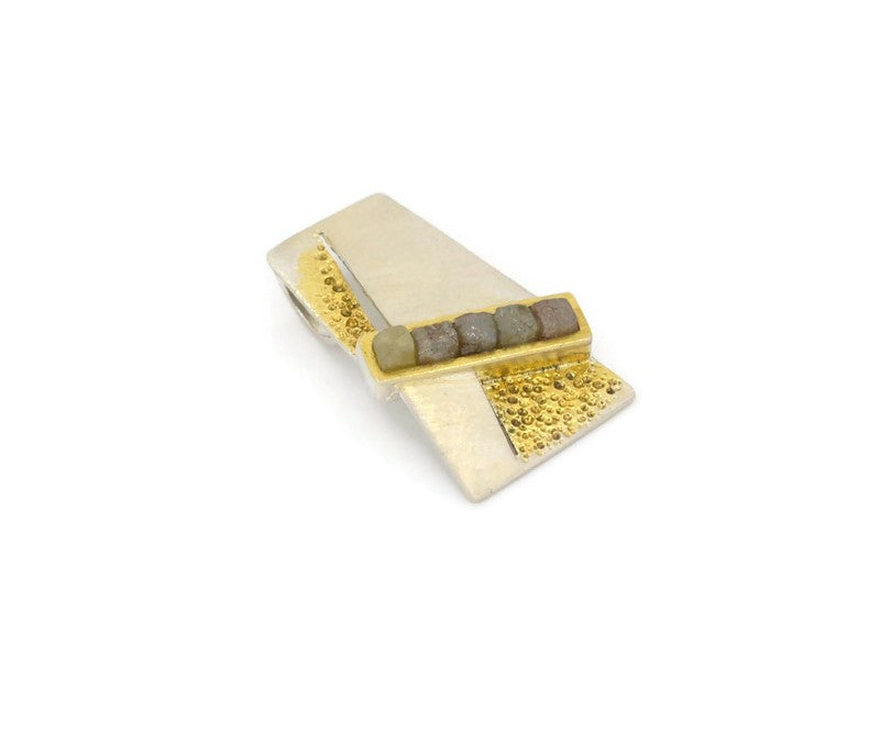 Vergoldeter Silber-Anhänger mit Diamanten