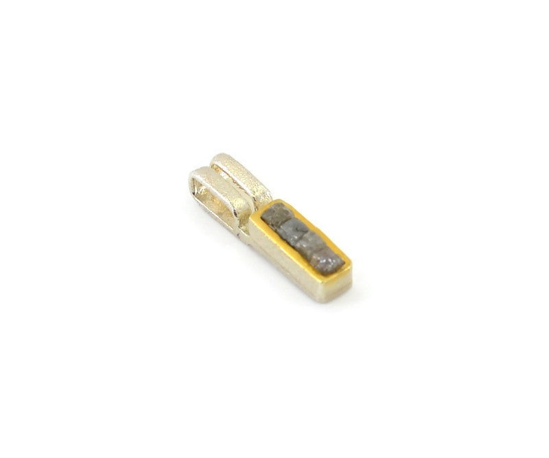 Vergoldeter Silber-Anhänger mit Diamanten