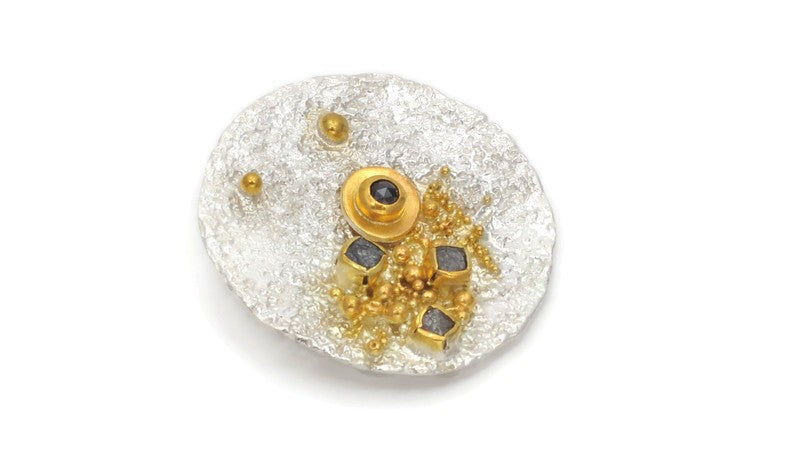 Vergoldeter Silber-Anhänger mit Diamanten
