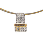 Vergoldeter Silberanhänger mit Diamanten und Blau Topas