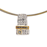 Vergoldeter Silberanhänger mit Diamanten und Blau Topas