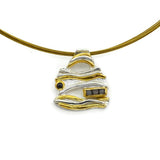 Vergoldeter Silber-Anhänger mit Diamanten