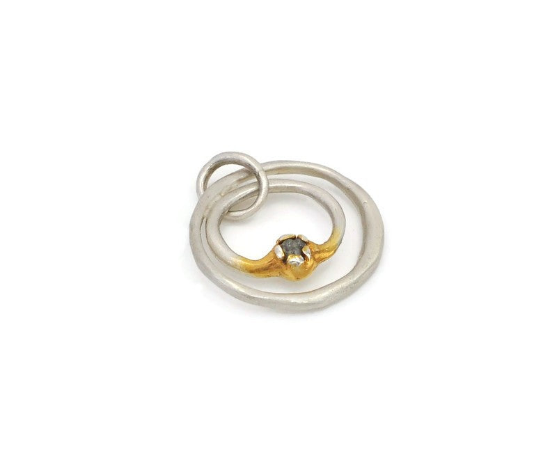 Vergoldeter Silberanhänger mit Diamant