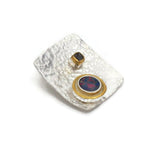 Vergoldeter Silberanhänger mit Diamant und Opal-Doublette