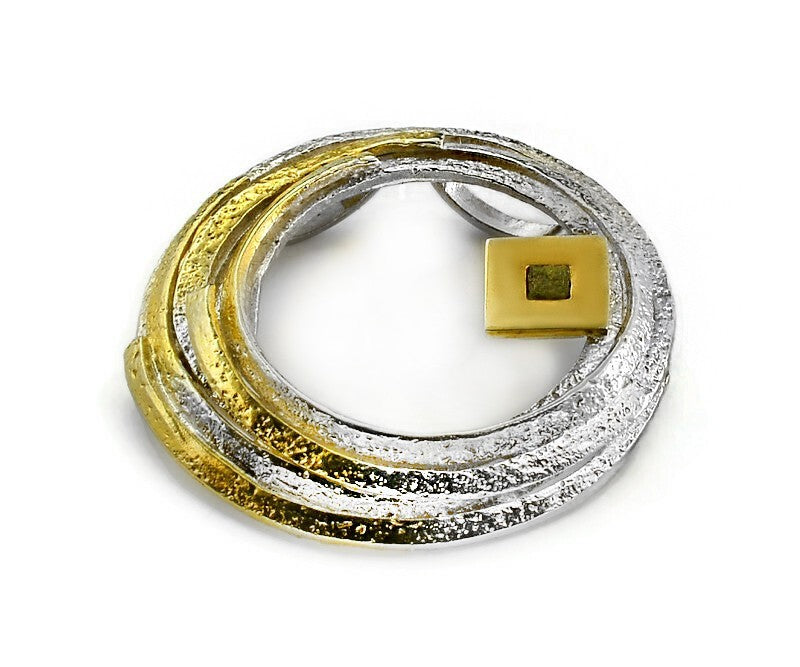 Vergoldeter Silberanhänger mit Diamant