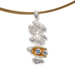 Vergoldeter Silber-Anhänger mit Schweizer Blau topaz