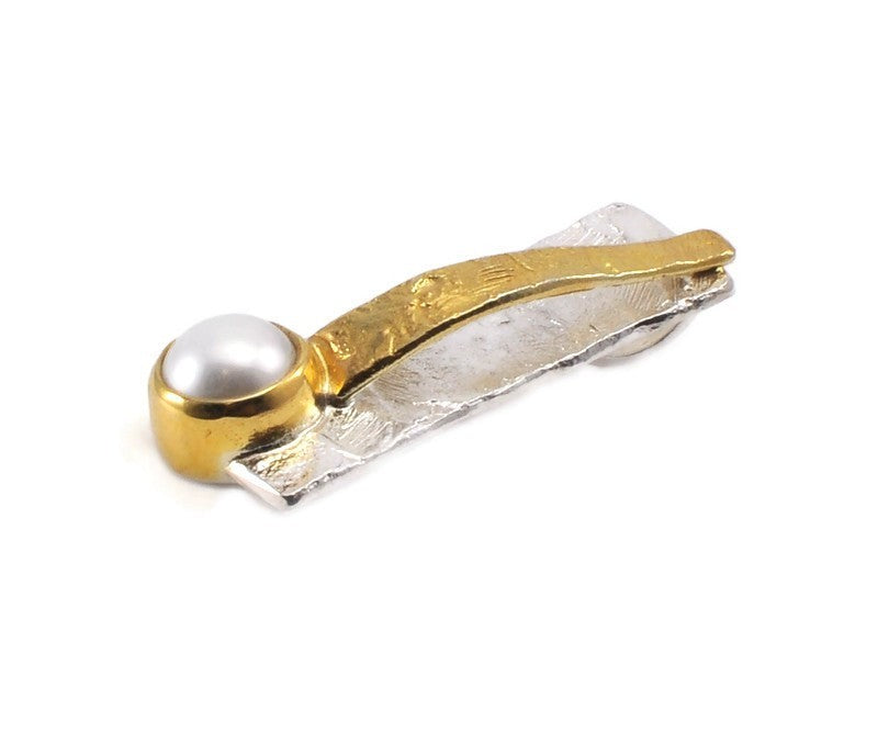 Vergoldeter Silber-Anhänger mit Perle