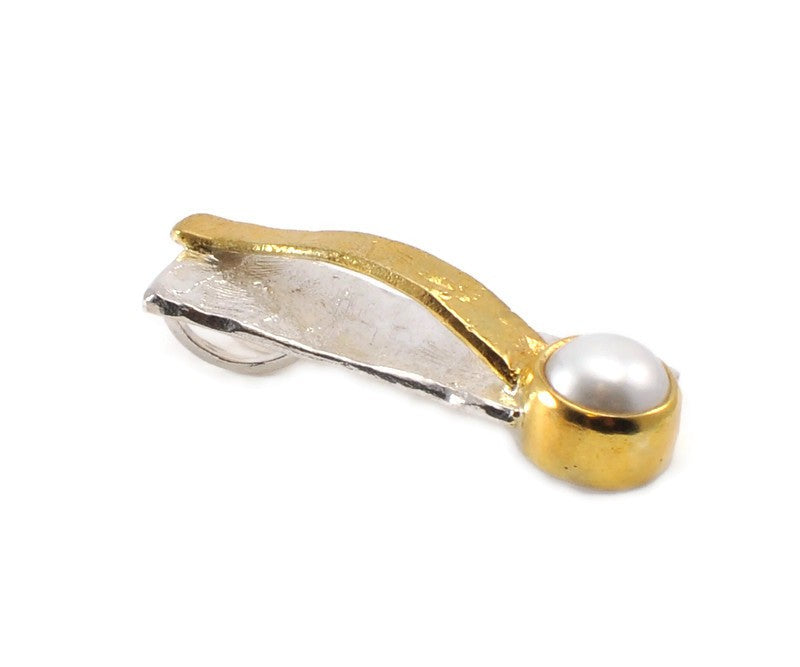 Vergoldeter Silber-Anhänger mit Perle