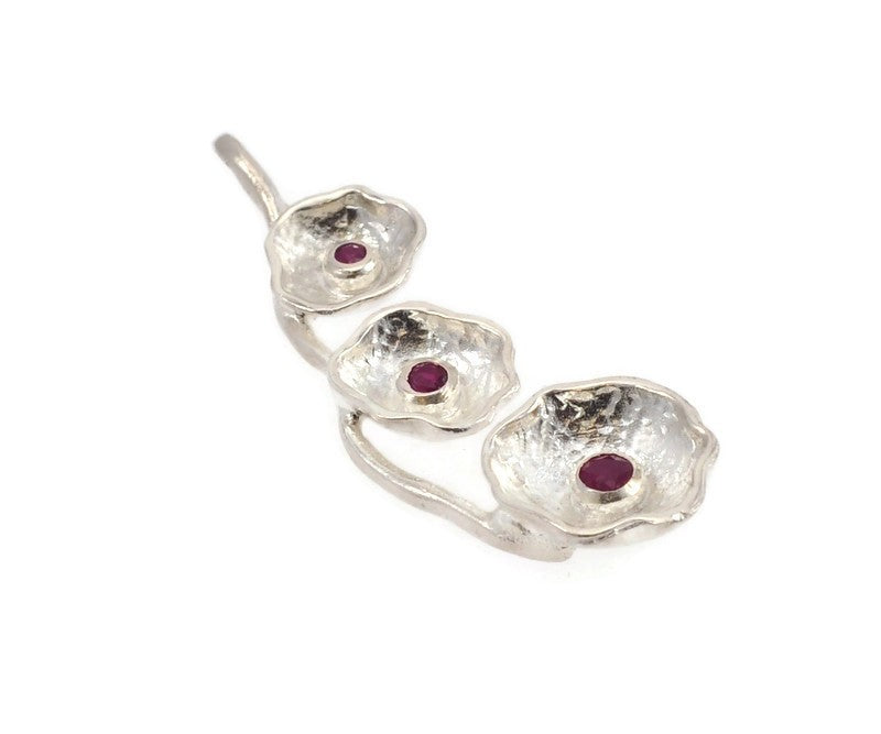 Anhänger aus Sterlingsilber mit Rubinen