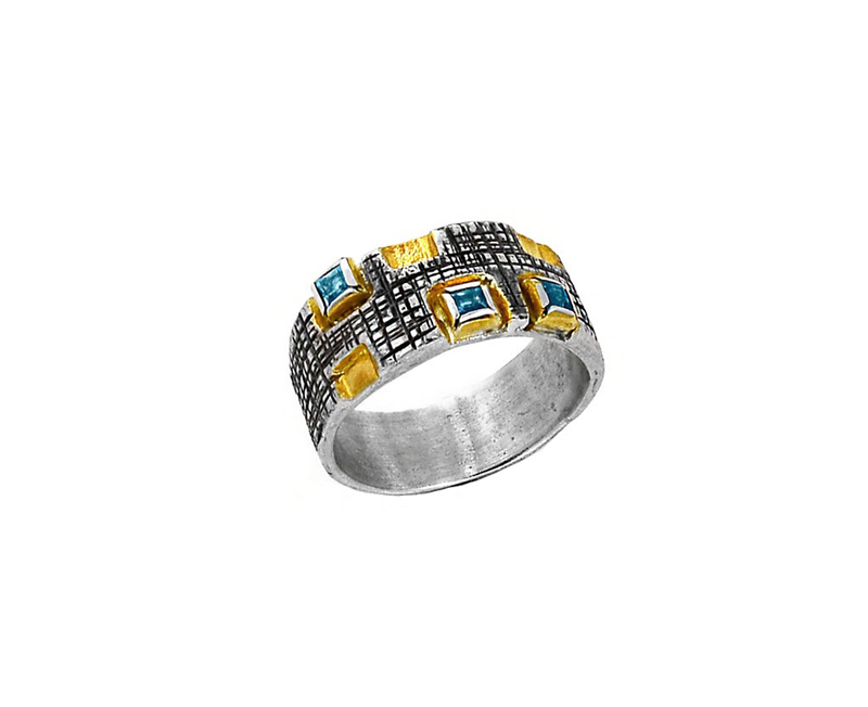 Sterling Silber Ring mit Schweizer Topas Stein