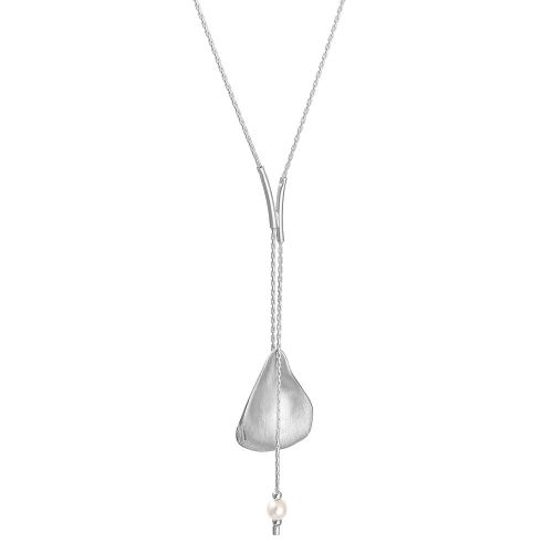 Silberne Halskette mit Perle
